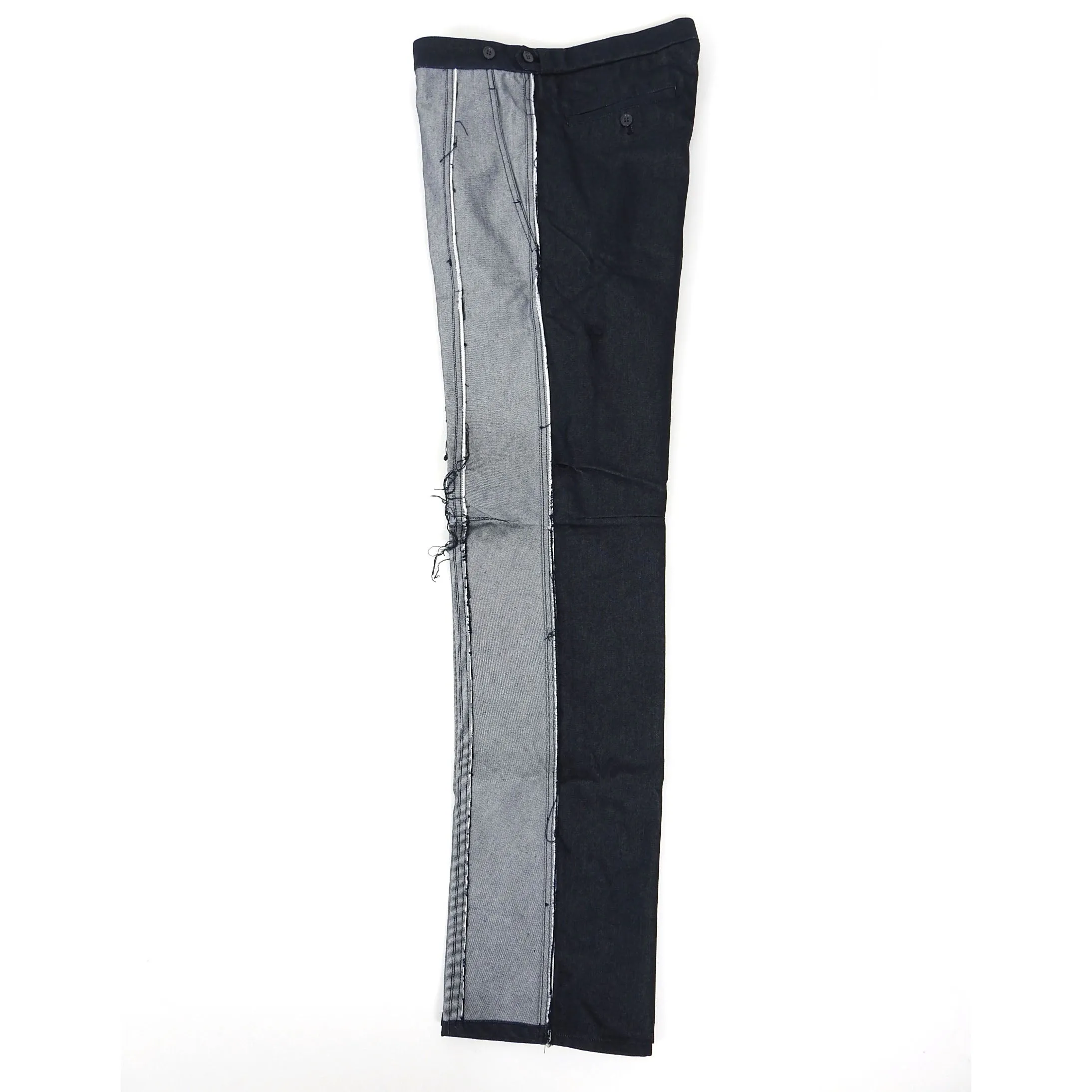 CDG Shirt Frayed Edge 2 Tone Jeans Size X