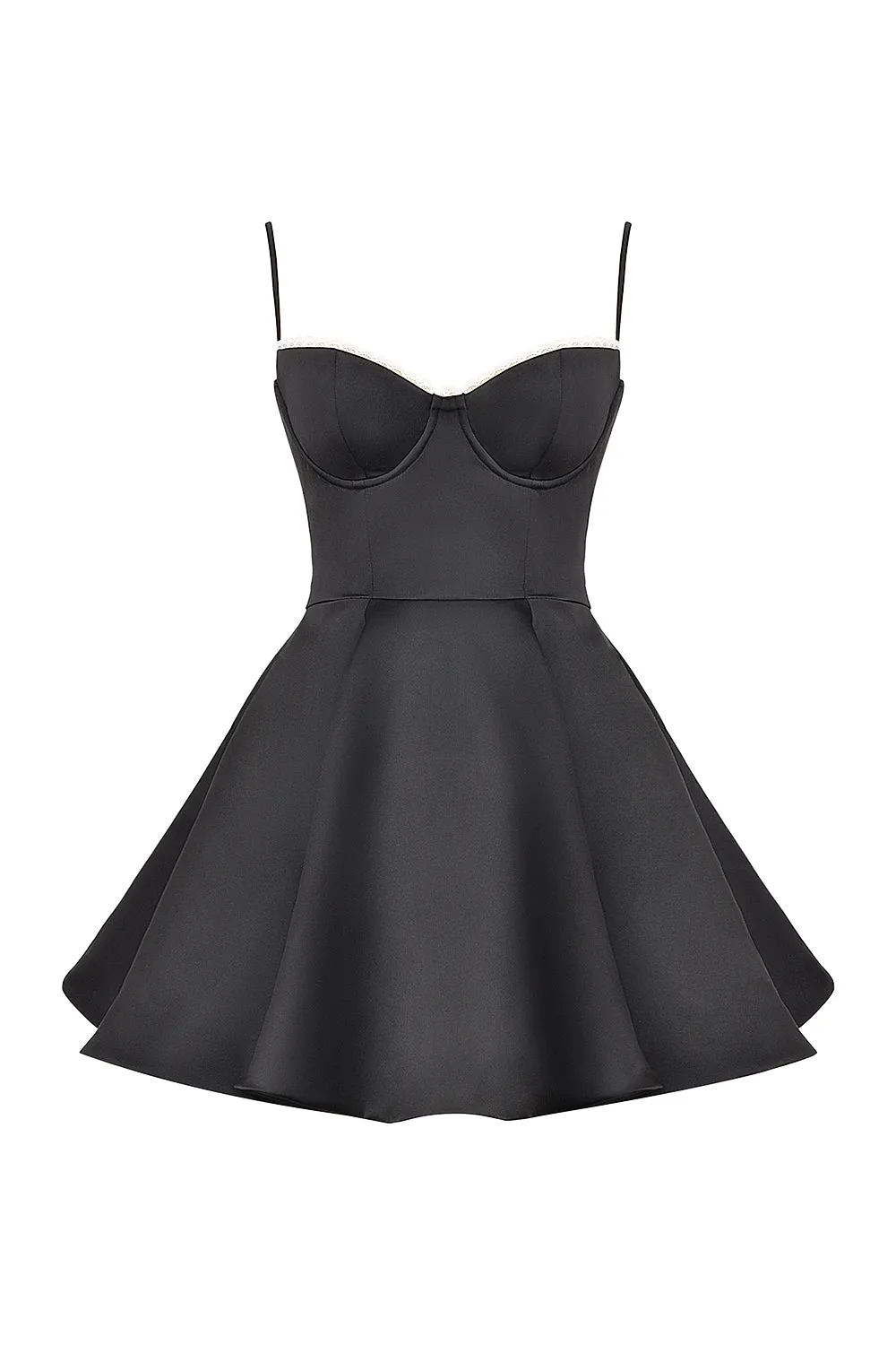 CELINE - Bustier Flared Satin Dress with Tulle