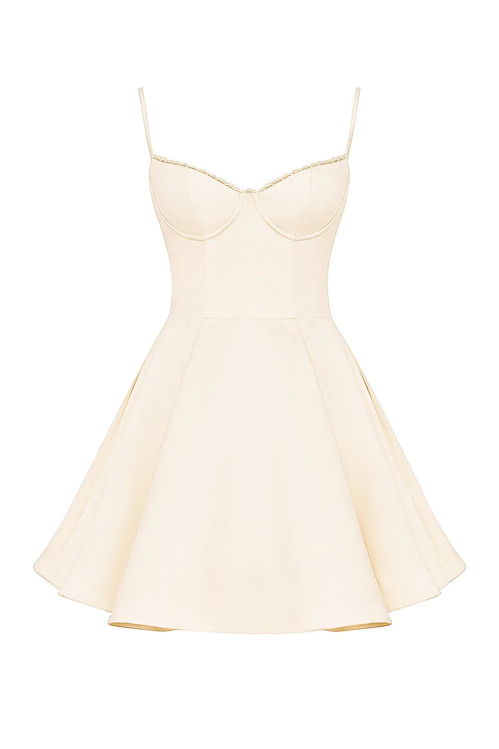 CELINE - Bustier Flared Satin Dress with Tulle
