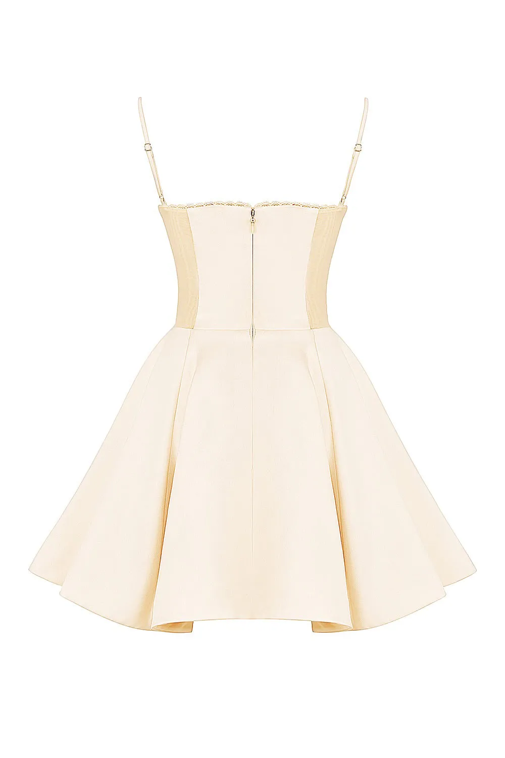 CELINE - Bustier Flared Satin Dress with Tulle