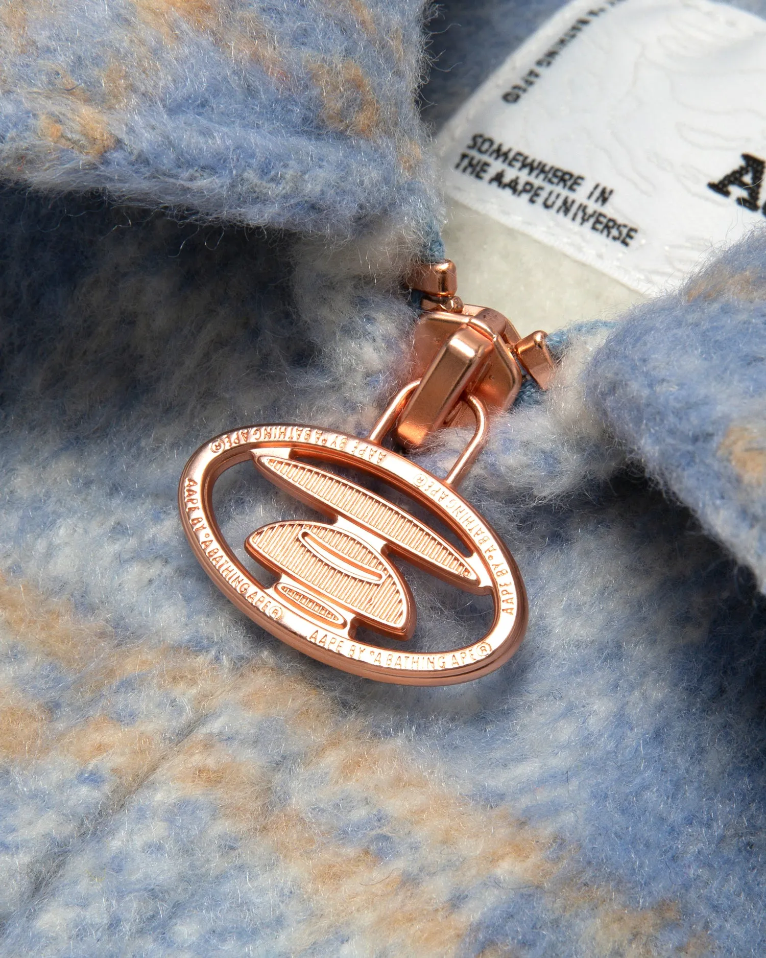 Check logo zip-up jacket