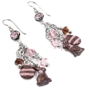 Chocolate Bunny Earrings for Rabbit Lovers