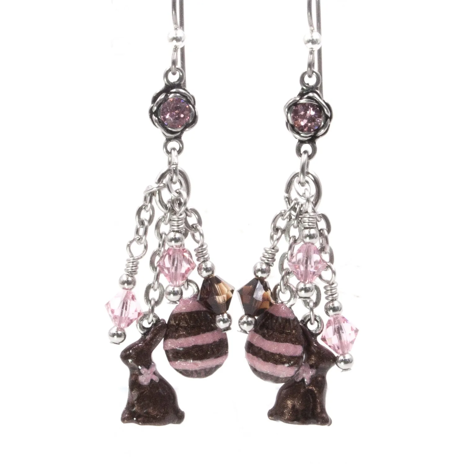 Chocolate Bunny Earrings for Rabbit Lovers