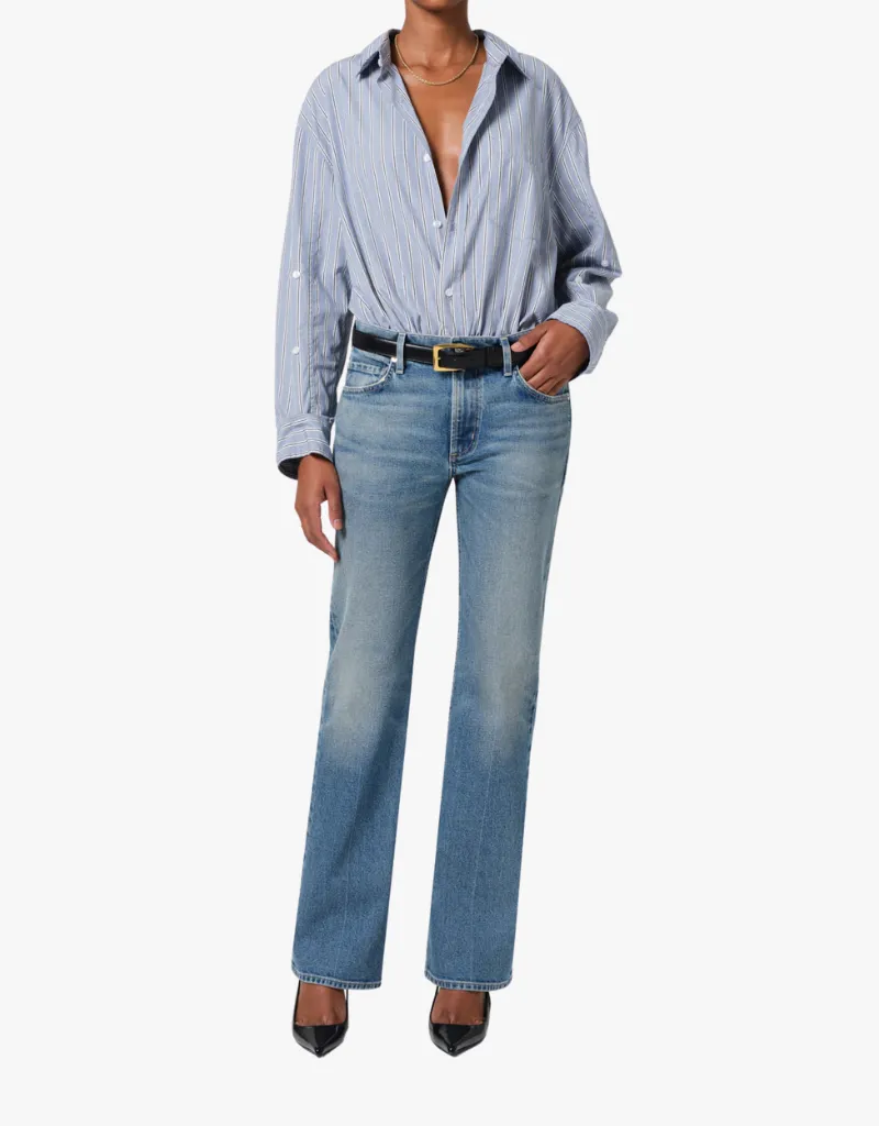 Citizens of Humanity Genova Low-Rise Bootcut Jeans in Clairo
