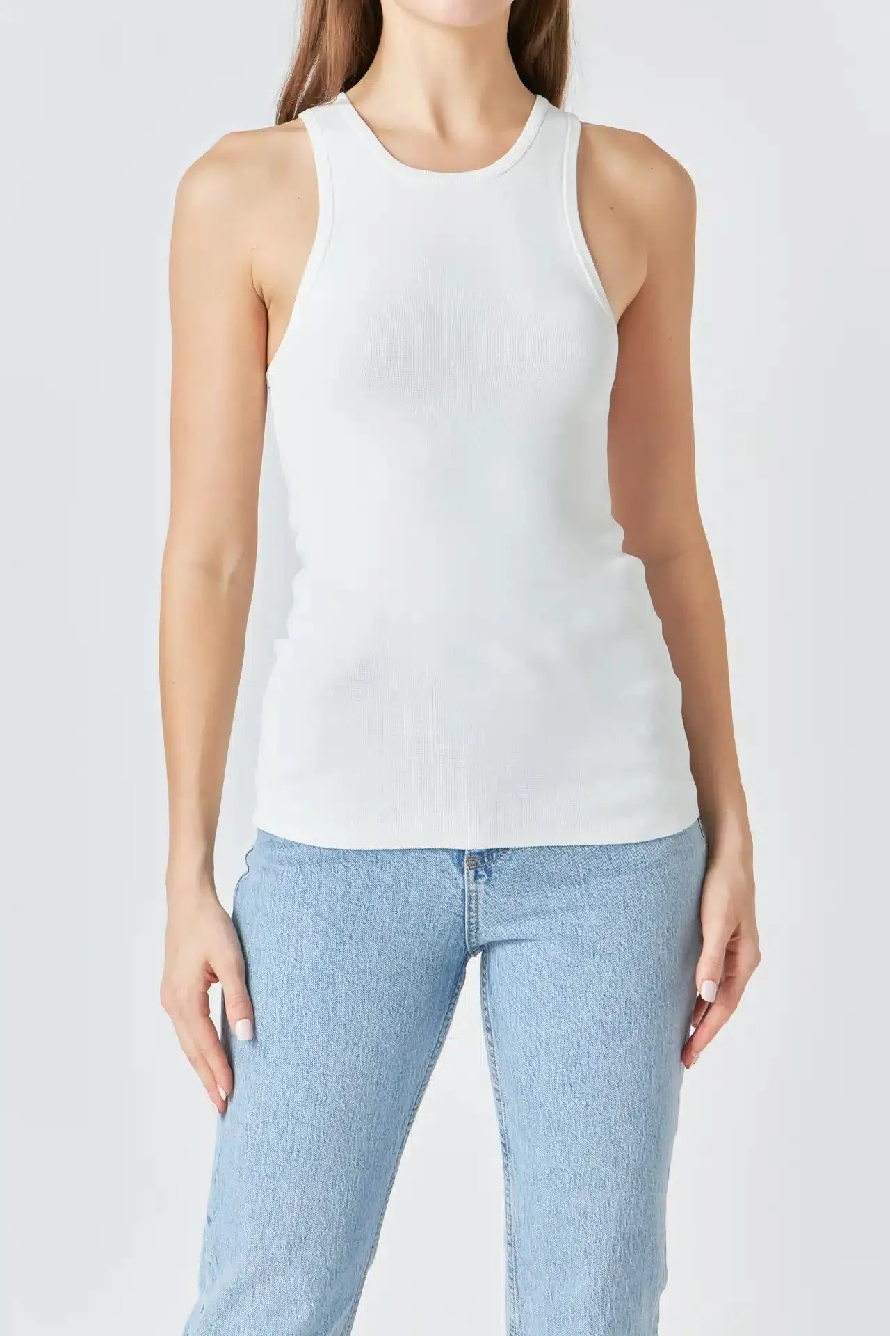 Classic White Knit Sleeveless Top