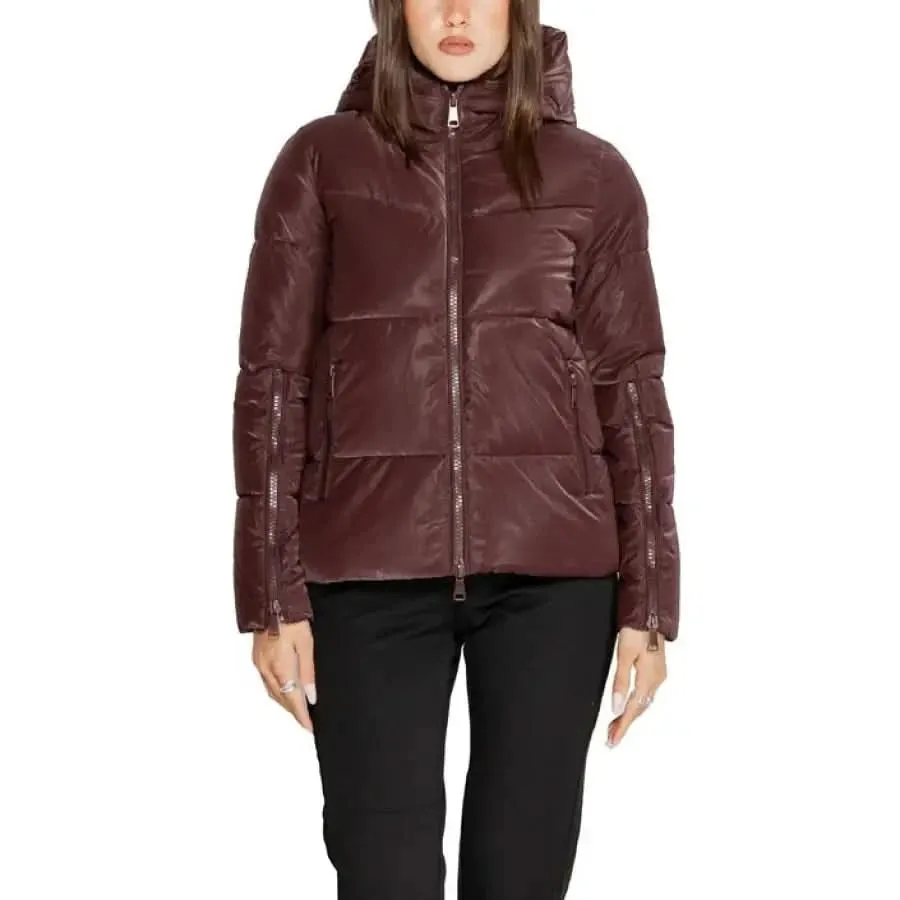 CLERÈ Women's Long Purple Jacket with Hood