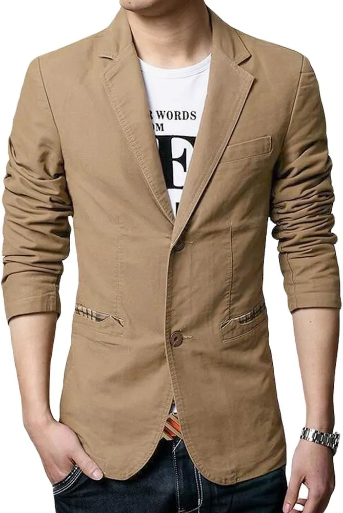 Cloudstyle Mens Casual 2 Buttons Slim Fit Jacket Lightweight Formal Business Blazer Sport Coat