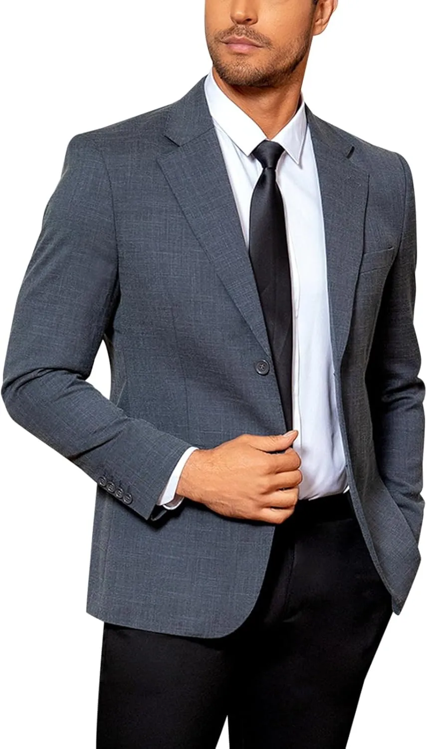 Cloudstyle Mens Casual 2 Buttons Slim Fit Jacket Lightweight Formal Business Blazer Sport Coat