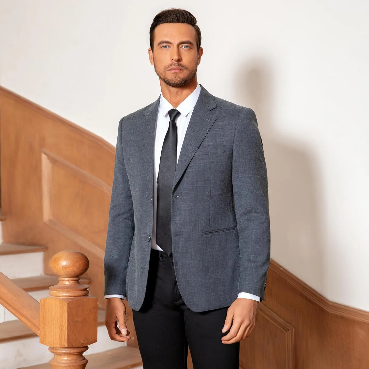 Cloudstyle Mens Casual 2 Buttons Slim Fit Jacket Lightweight Formal Business Blazer Sport Coat