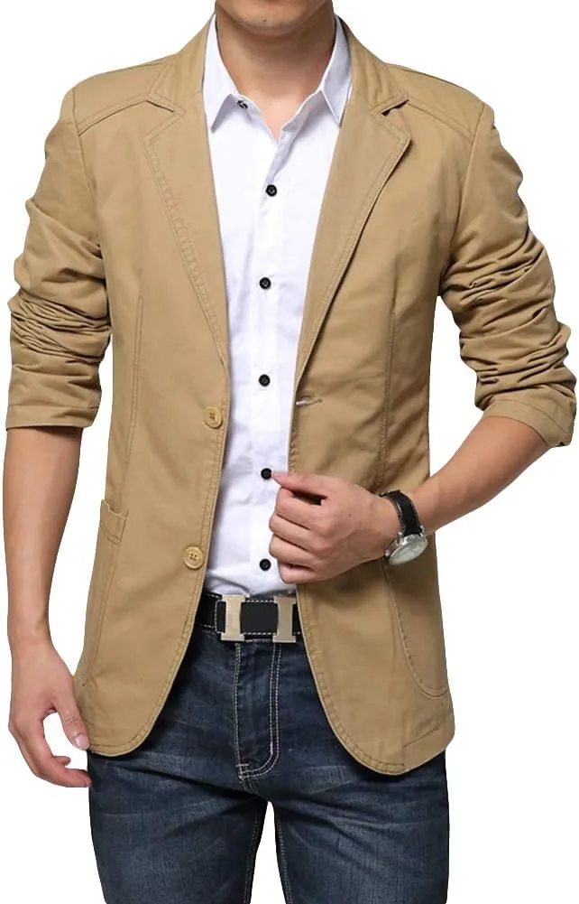Cloudstyle Mens Casual 2 Buttons Slim Fit Jacket Lightweight Formal Business Blazer Sport Coat