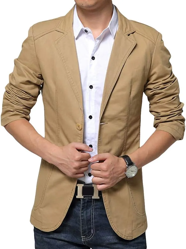 Cloudstyle Mens Casual 2 Buttons Slim Fit Jacket Lightweight Formal Business Blazer Sport Coat