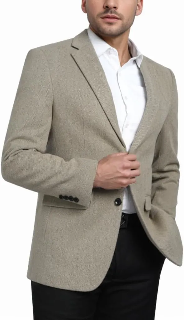 Cloudstyle Mens Casual 2 Buttons Slim Fit Jacket Lightweight Formal Business Blazer Sport Coat