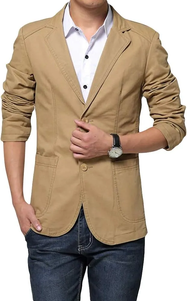 Cloudstyle Mens Casual 2 Buttons Slim Fit Jacket Lightweight Formal Business Blazer Sport Coat