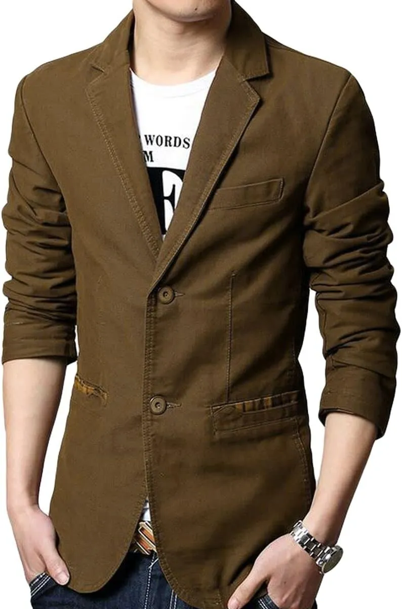 Cloudstyle Mens Casual 2 Buttons Slim Fit Jacket Lightweight Formal Business Blazer Sport Coat