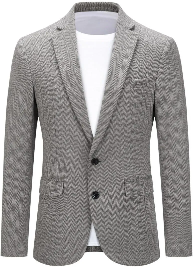Cloudstyle Mens Casual 2 Buttons Slim Fit Jacket Lightweight Formal Business Blazer Sport Coat