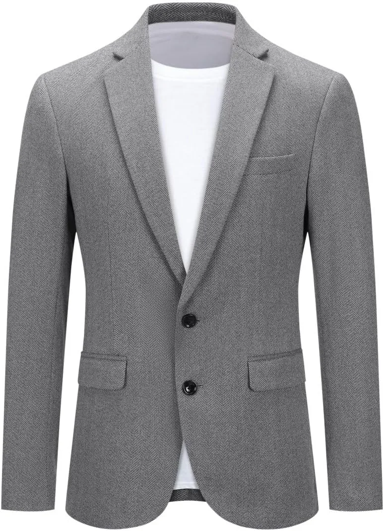 Cloudstyle Mens Casual 2 Buttons Slim Fit Jacket Lightweight Formal Business Blazer Sport Coat