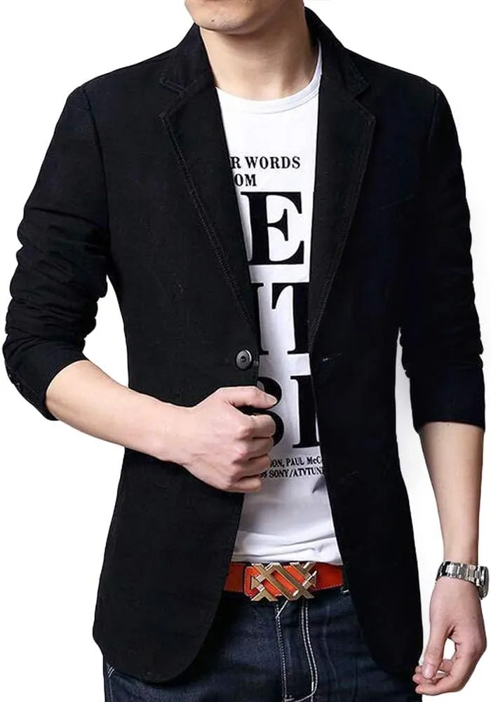 Cloudstyle Mens Casual 2 Buttons Slim Fit Jacket Lightweight Formal Business Blazer Sport Coat