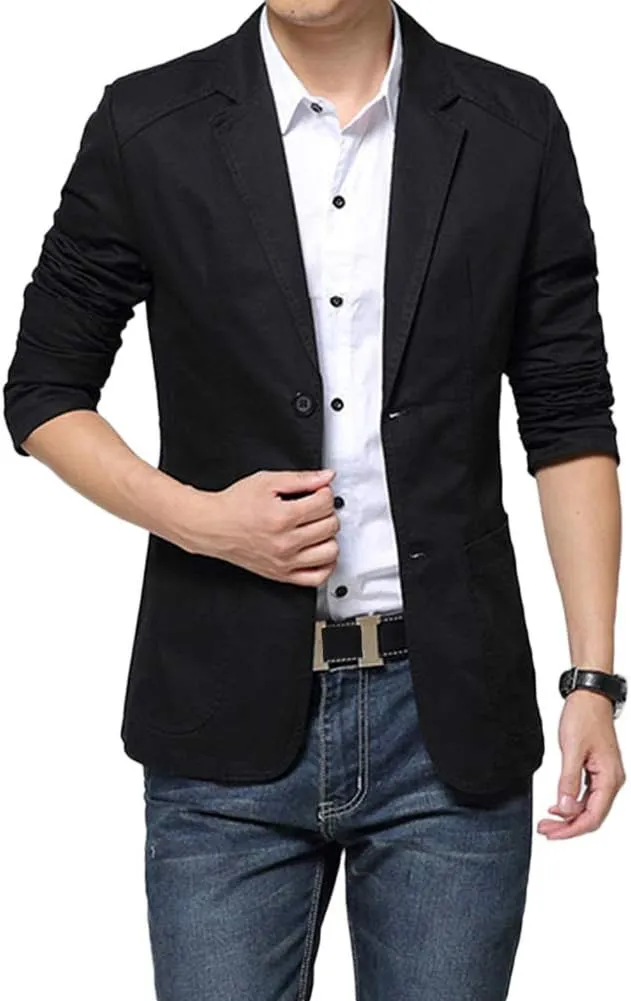 Cloudstyle Mens Casual 2 Buttons Slim Fit Jacket Lightweight Formal Business Blazer Sport Coat