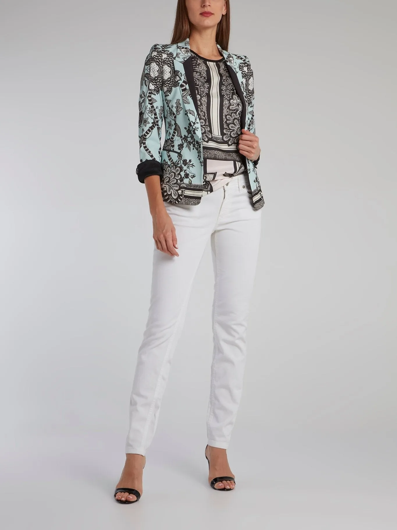 Contrast Floral Print Blazer