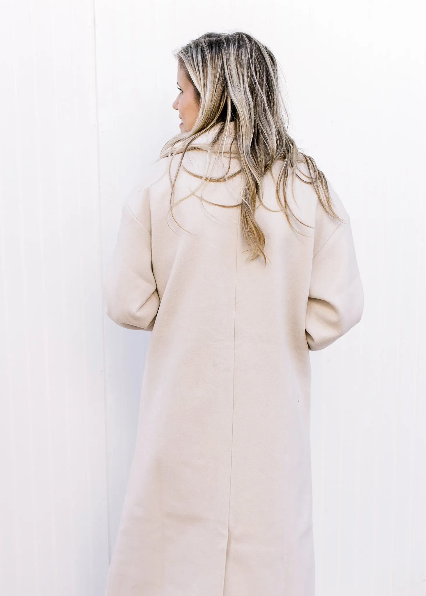 Creamy Long Line Coat