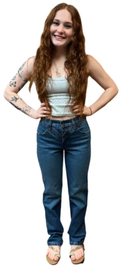 Cruel Denim Women's Quinn Bareback Tapered Medium Stone Jeans