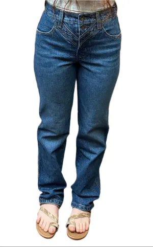 Cruel Denim Women's Quinn Bareback Tapered Medium Stone Jeans