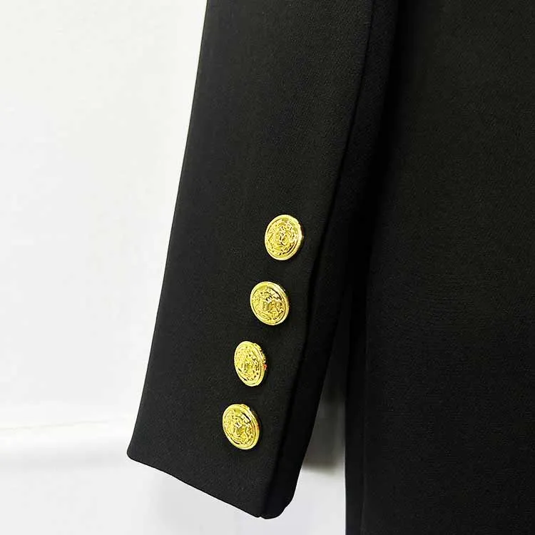 Crystal Embellished Jacket Tunic Spliced Button Diamond Blazer
