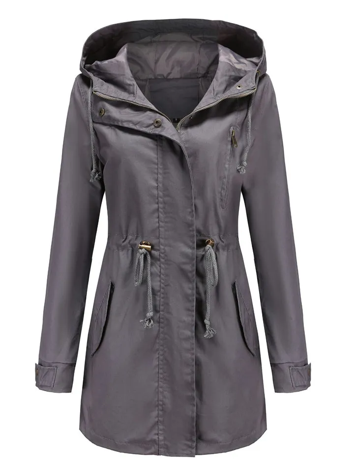 Daily Hooded Lightweight Long Sleeve Windproof Women Coats
