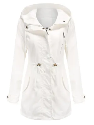 Daily Hooded Lightweight Long Sleeve Windproof Women Coats