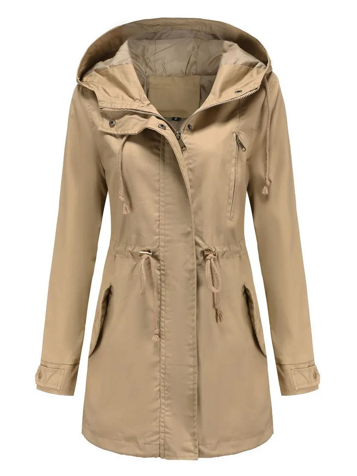 Daily Hooded Lightweight Long Sleeve Windproof Women Coats