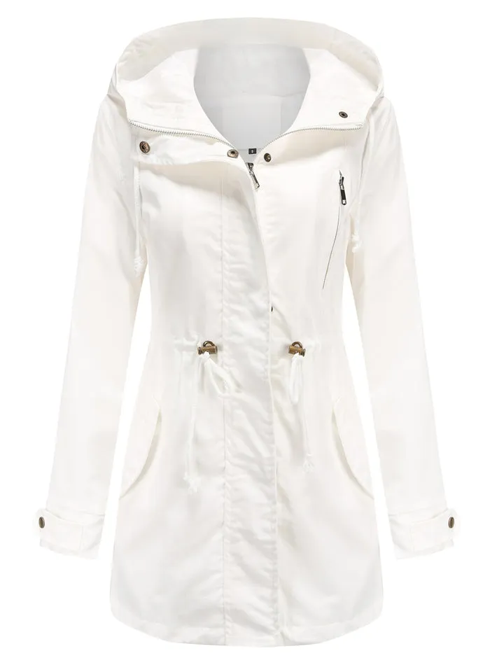 Daily Hooded Lightweight Long Sleeve Windproof Women Coats