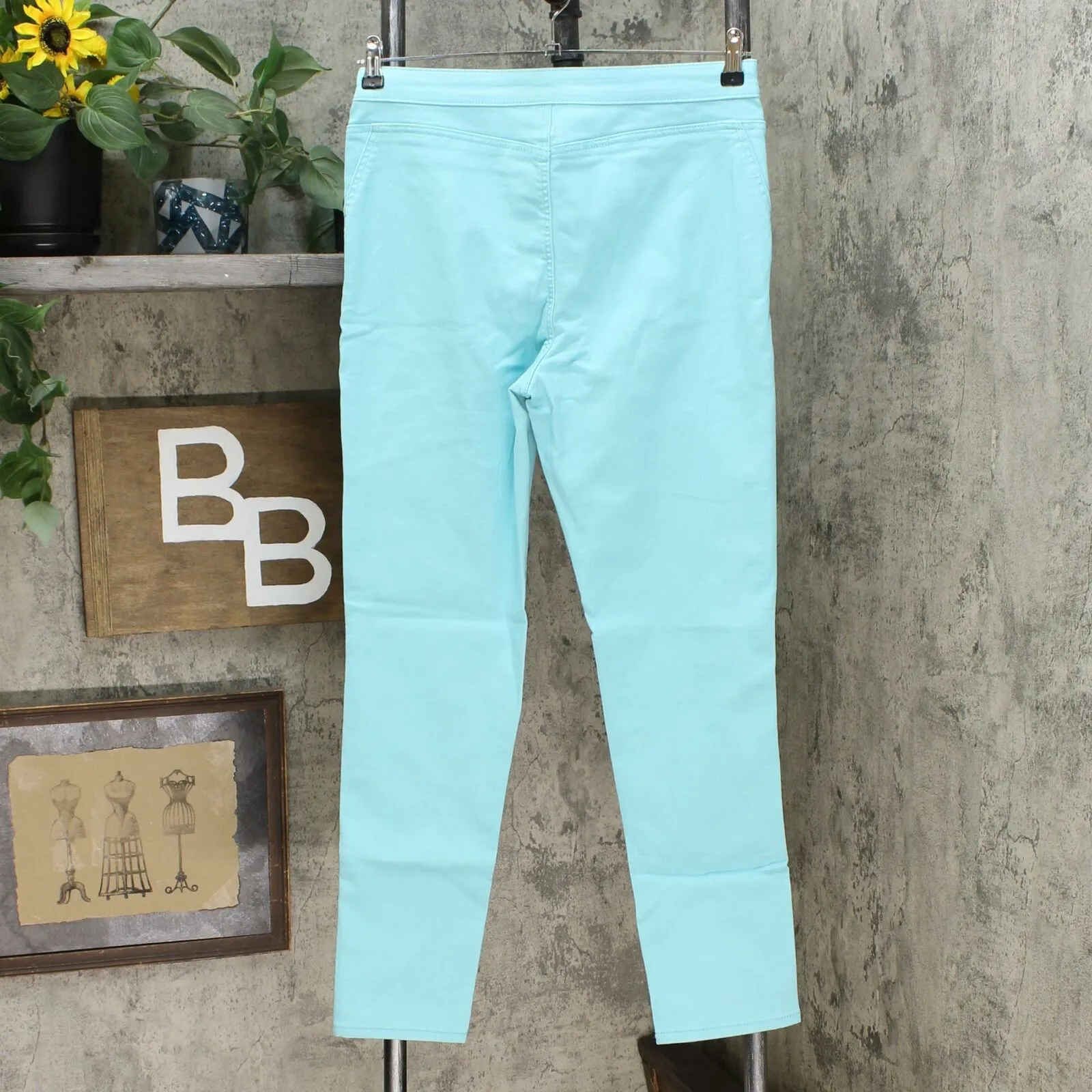 DG2 by Diane Gilman Women's Up Lifter Pull On Skinny Jeans Aqua Medium