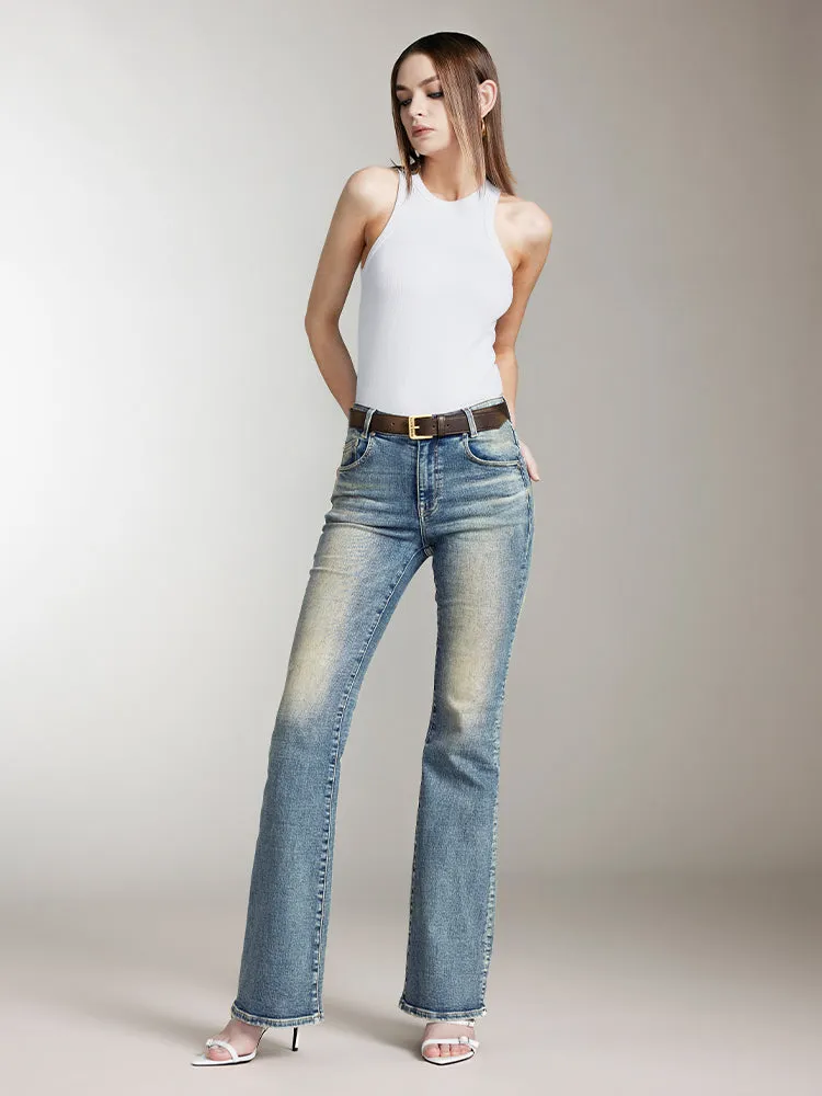 Distressed Flared Jeans
