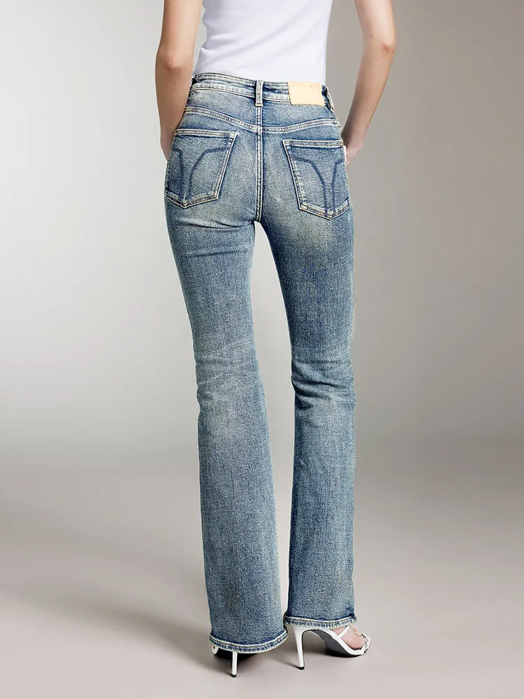 Distressed Flared Jeans