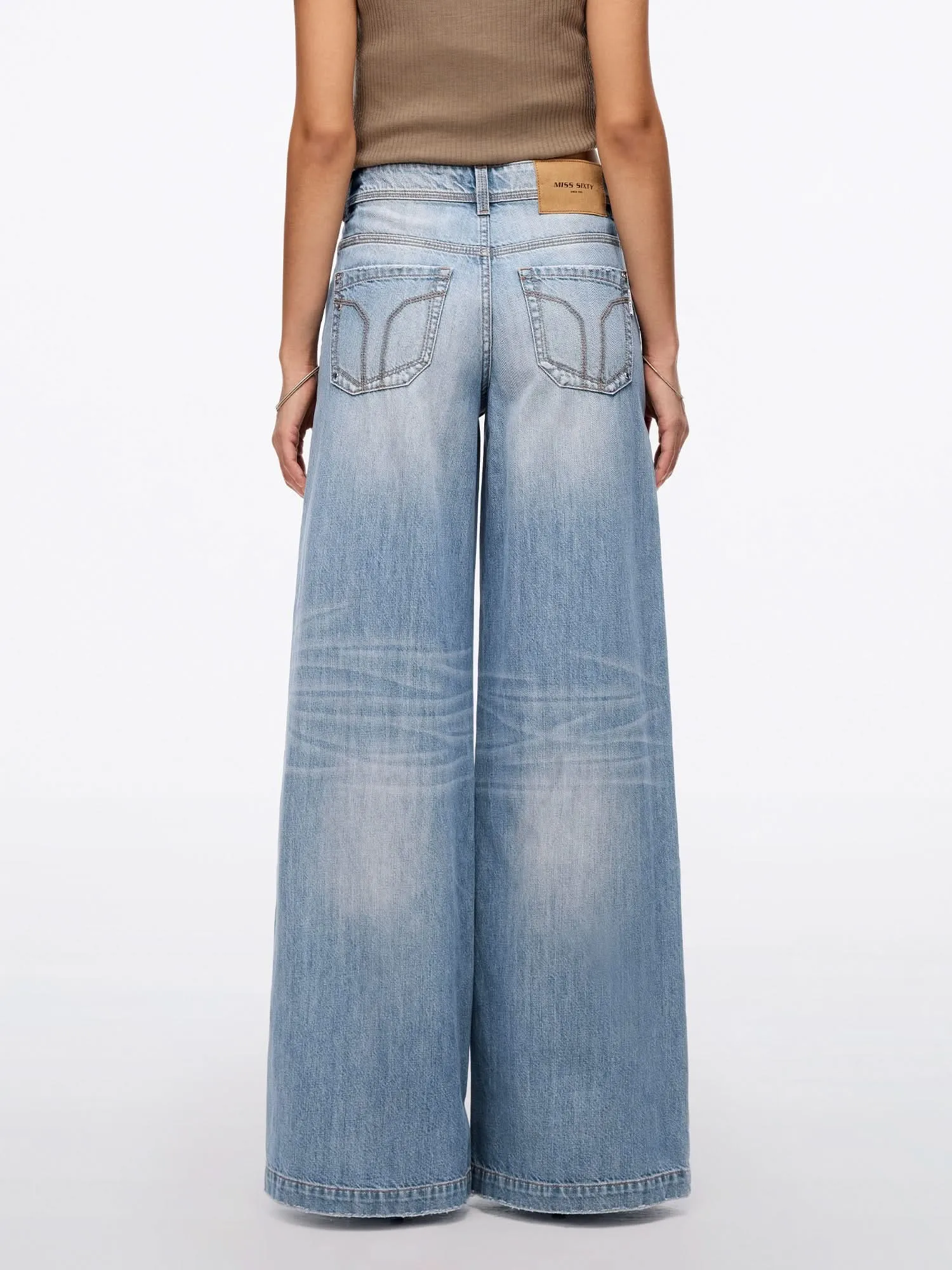 Distressed Wide Leg Jeans-270