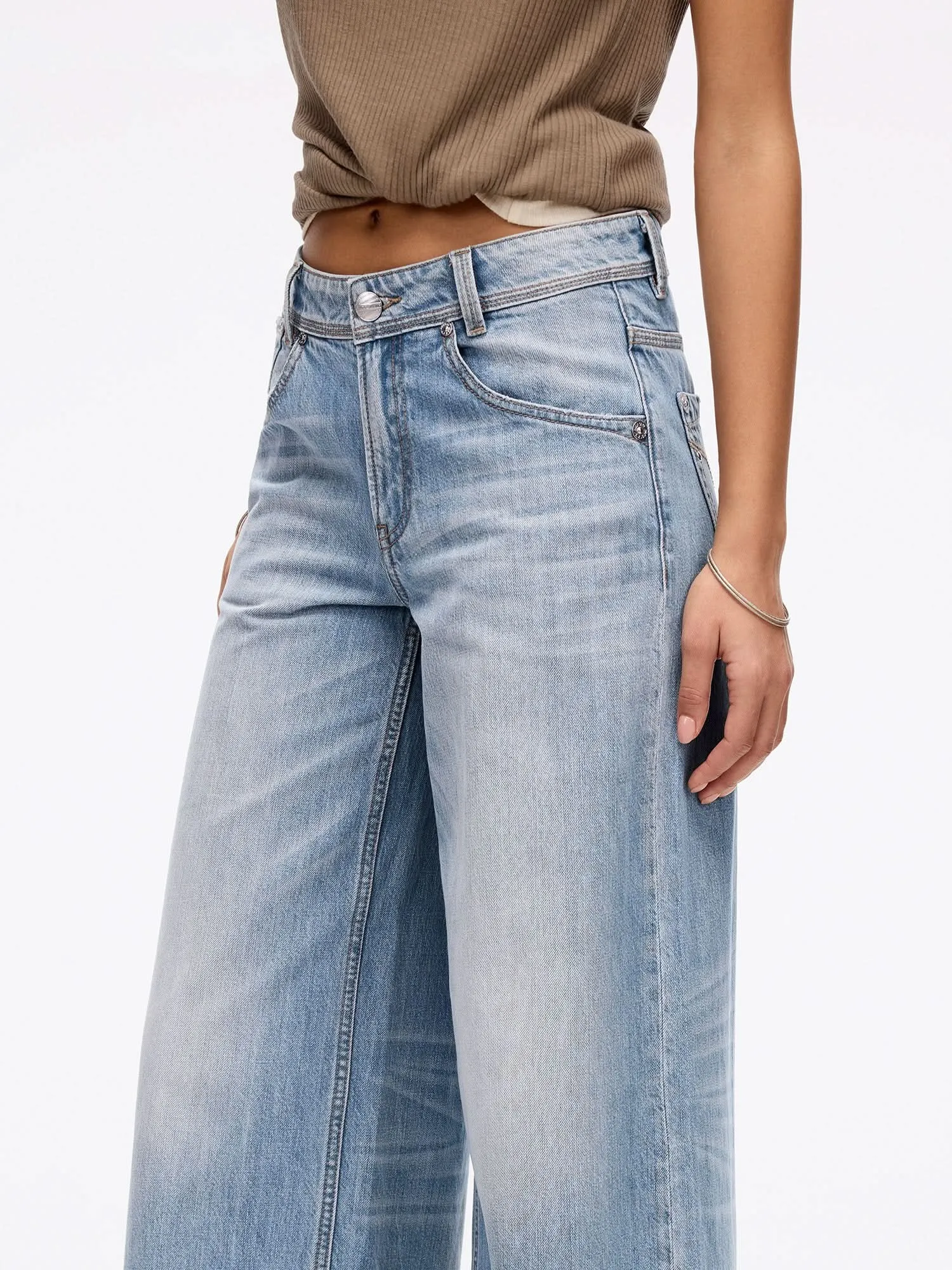 Distressed Wide Leg Jeans-270