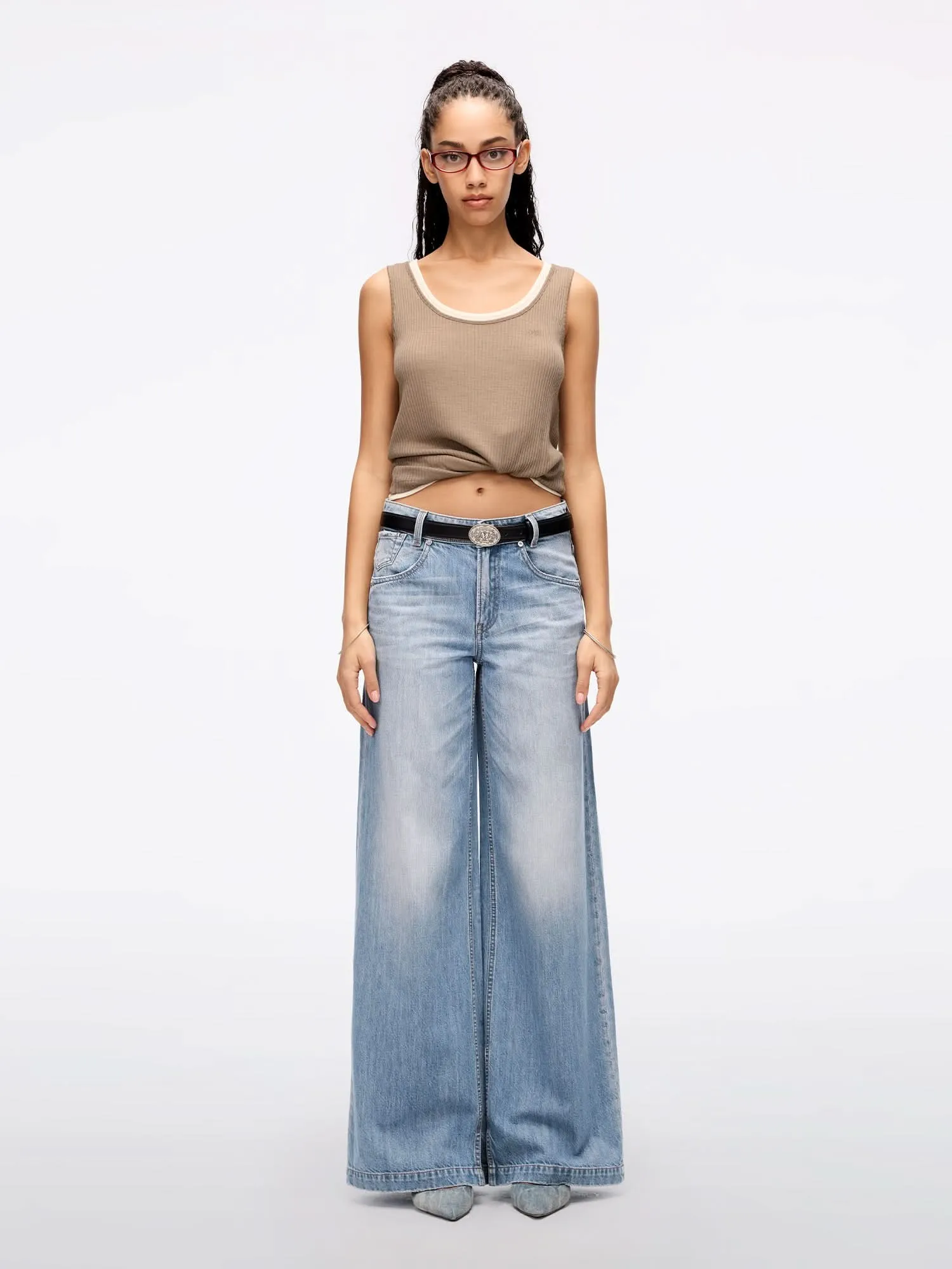 Distressed Wide Leg Jeans-270