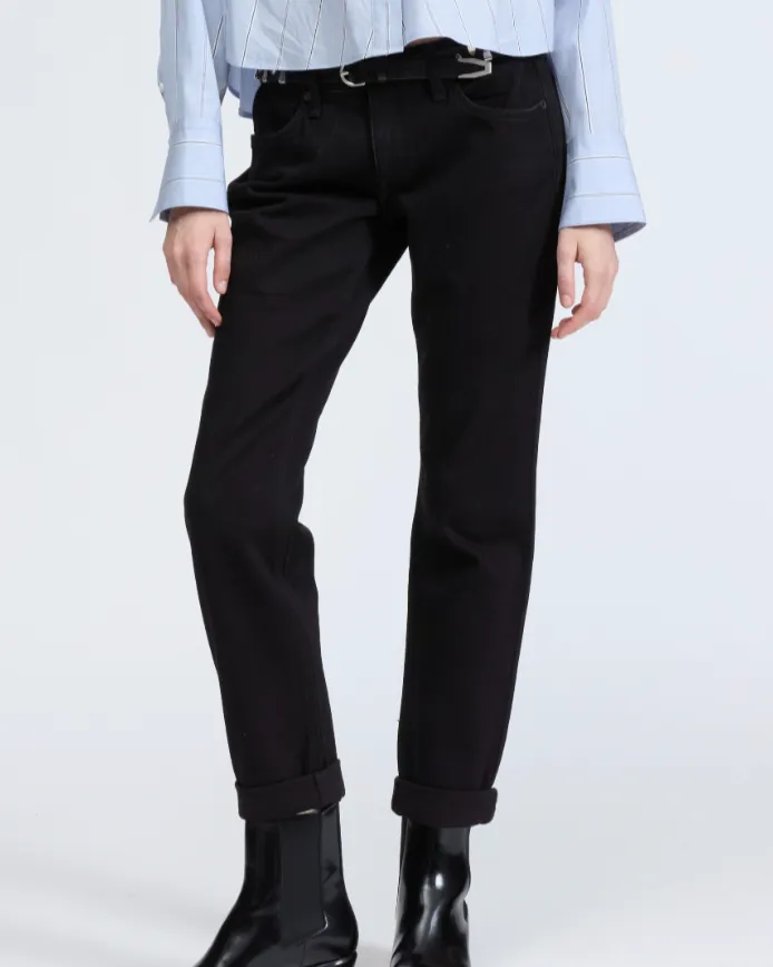 dre slim boyfriend jean - black | rag & bone