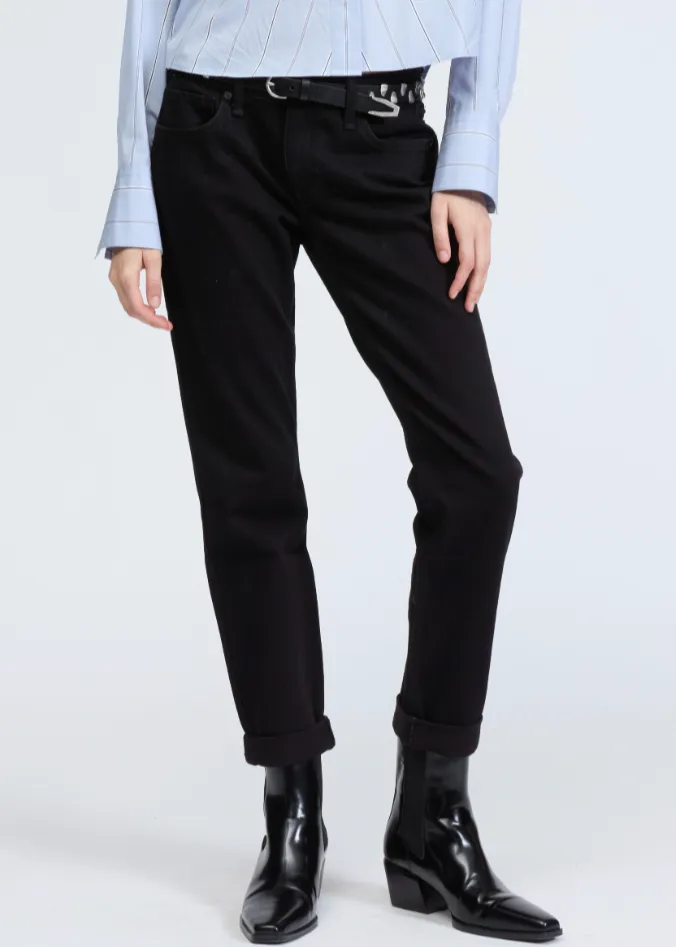 dre slim boyfriend jean - black | rag & bone