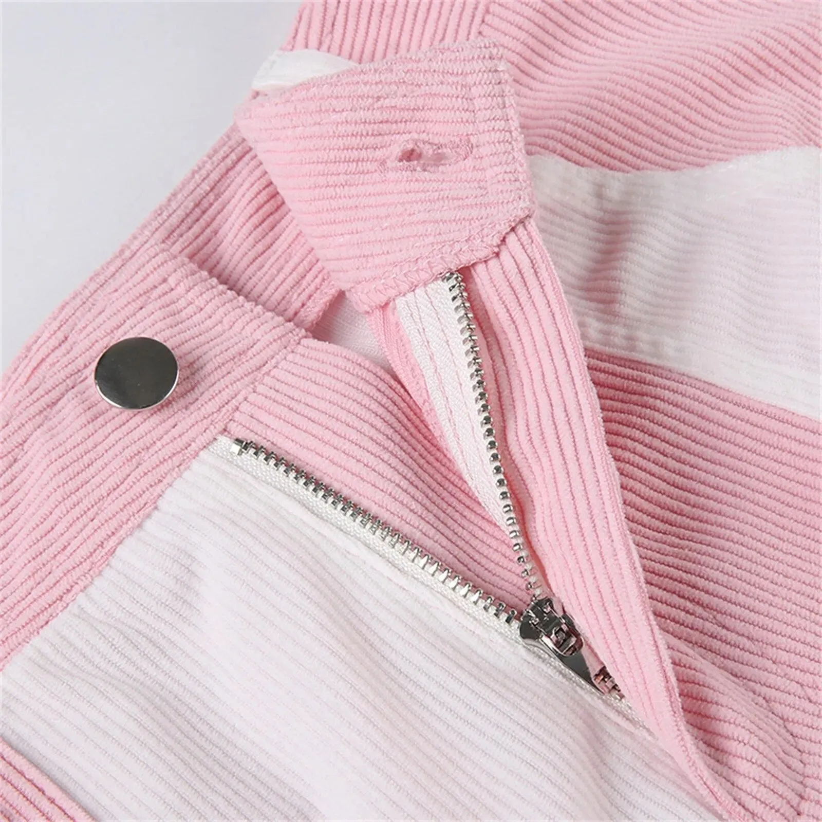 Dual Color Cargo Pants Women Baggy Trousers