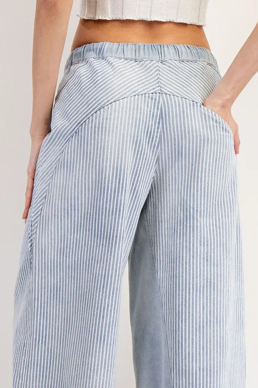 EES105 - STRIPED WIDELEG PANTS -