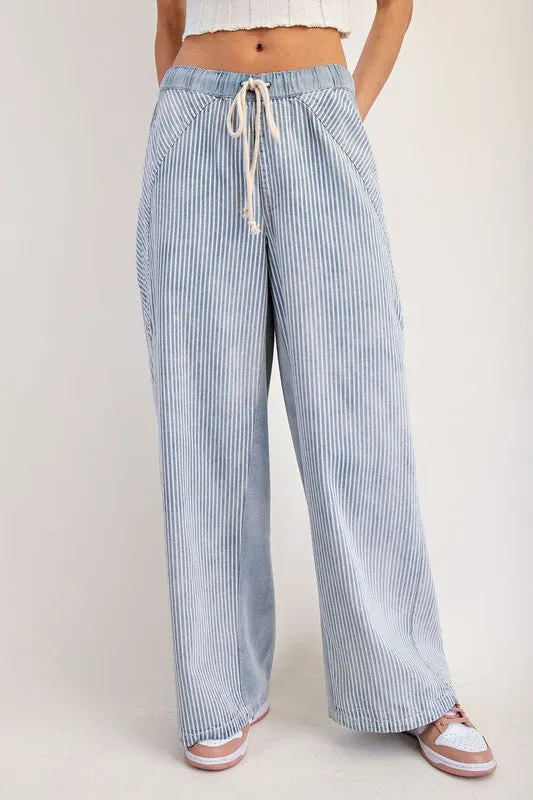 EES105 - STRIPED WIDELEG PANTS -