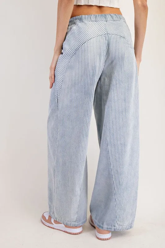 EES105 - STRIPED WIDELEG PANTS -