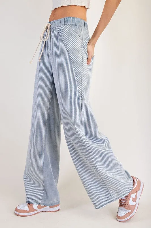 EES105 - STRIPED WIDELEG PANTS -