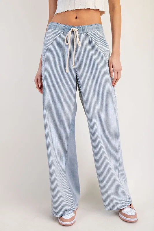 EES105 - STRIPED WIDELEG PANTS -