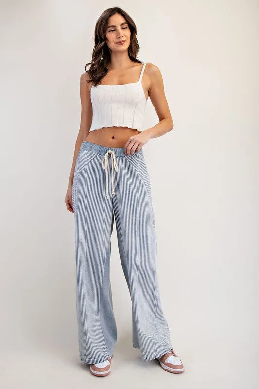 EES105 - STRIPED WIDELEG PANTS -