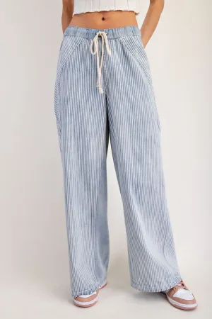 EES105 - STRIPED WIDELEG PANTS -