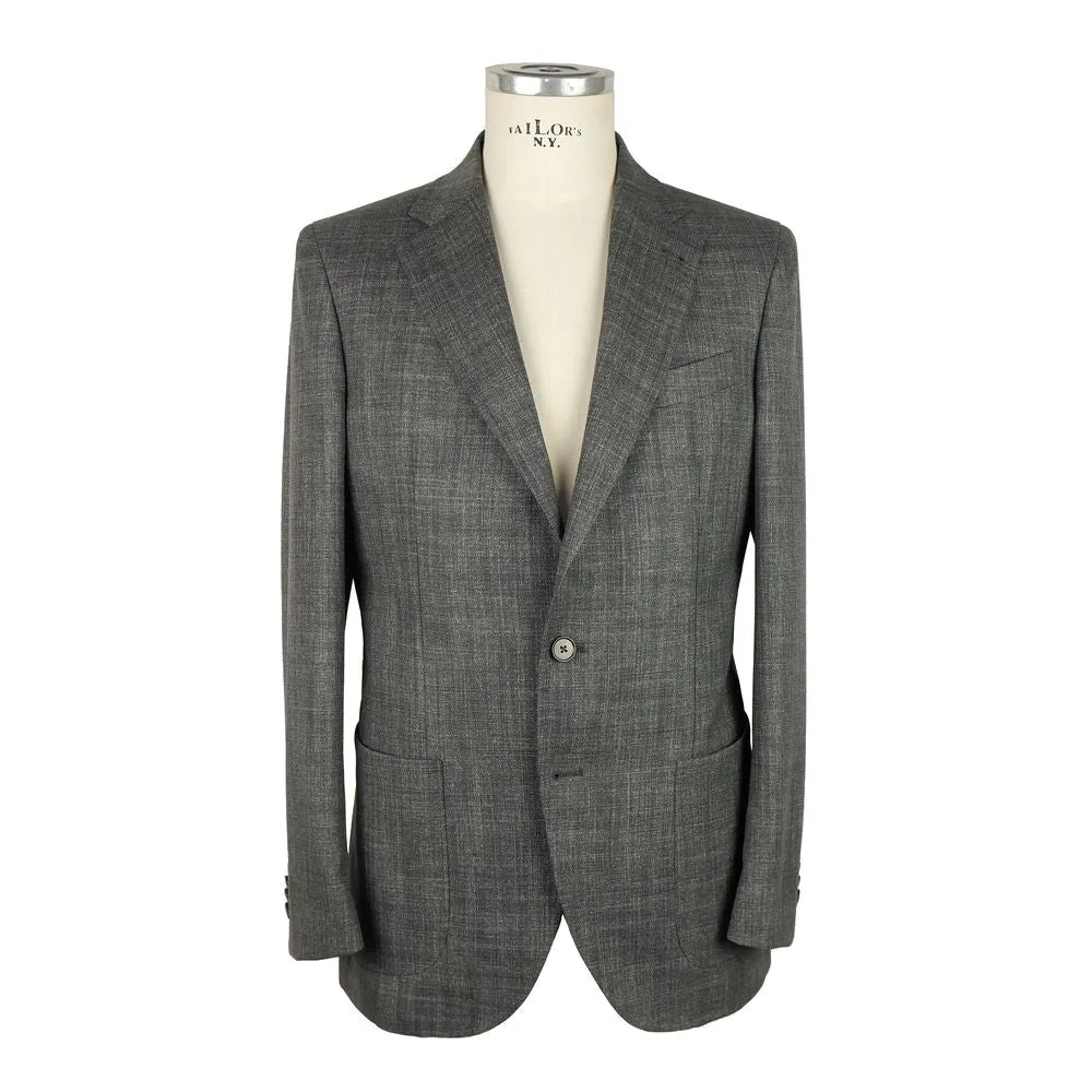 Emilio Romanelli Gray Wool Men's Blazer