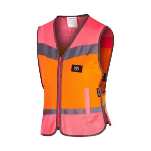 Equisafety Multi Colour Hi Vis Waistcoat  - Pink/orange