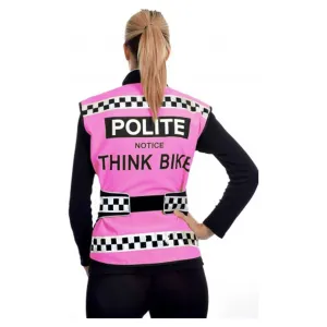 Equisafety POLITE Think Bike Pink Hi Vis Waistcoat - PINK